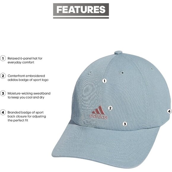 Adidas Women\'s Grey Mauve Pink Baseball Adjustable Cotton Athletic Relaxed Hat main image 4